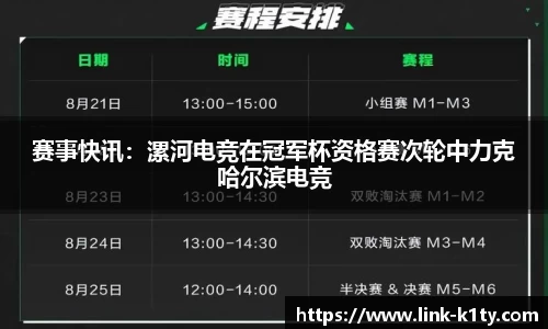 赛事快讯：漯河电竞在冠军杯资格赛次轮中力克哈尔滨电竞